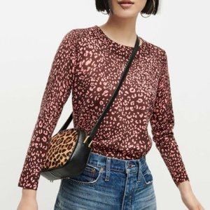 NWT *J. CREW* Tippi Sweater … 🐆PINK LEOPARD🐆 … Size: S